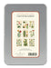 Postcards are packaged in a reusable tin which  contains 18 postcards, 2 each of 9 styles. 