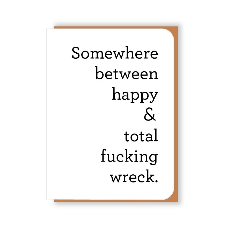 Two Hands Made- Somewhere Between.... We all know someone who will appreciate this message. The card is blank inside, ready for your own special message of gratitude, encouragement, or thanks.