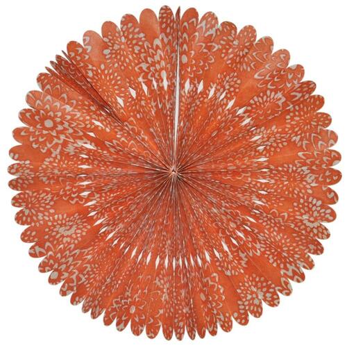 Handmade Lokta Paper Rosette- Orange Mum- 16 Inch