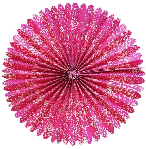 Handmade Lokta Paper Rosette- Magenta Mum- 12 Inch