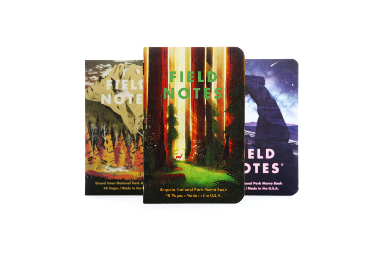 Field Notes National Parks Edition  3-pack- Series D- Grand Teton, Arches, and Sequoia.