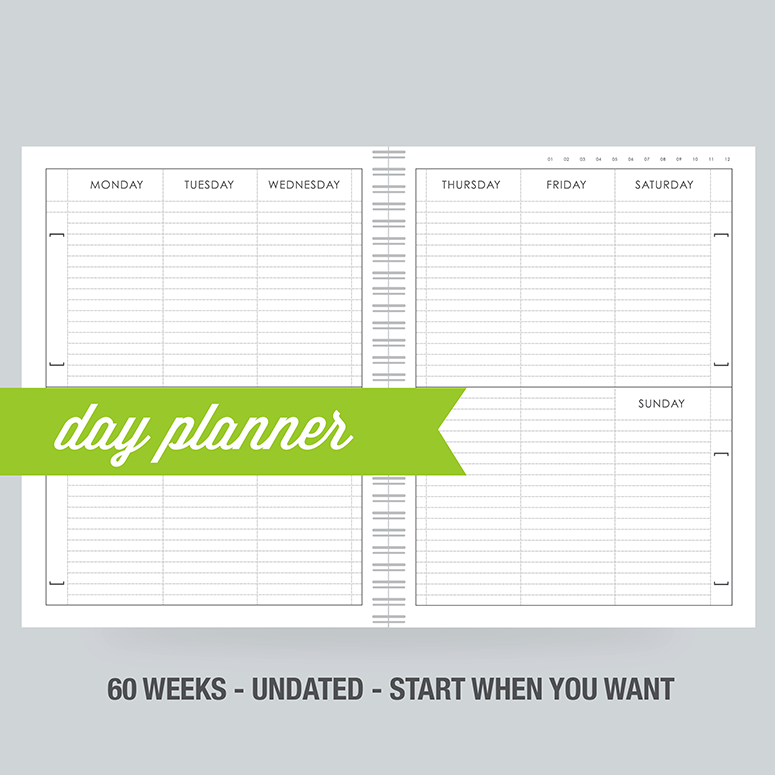 Day Planner: 60-week fill in planner - 100% Post Consumer Recycled