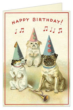 Cavallini & Co. Singing Birthday Dogs Single Card