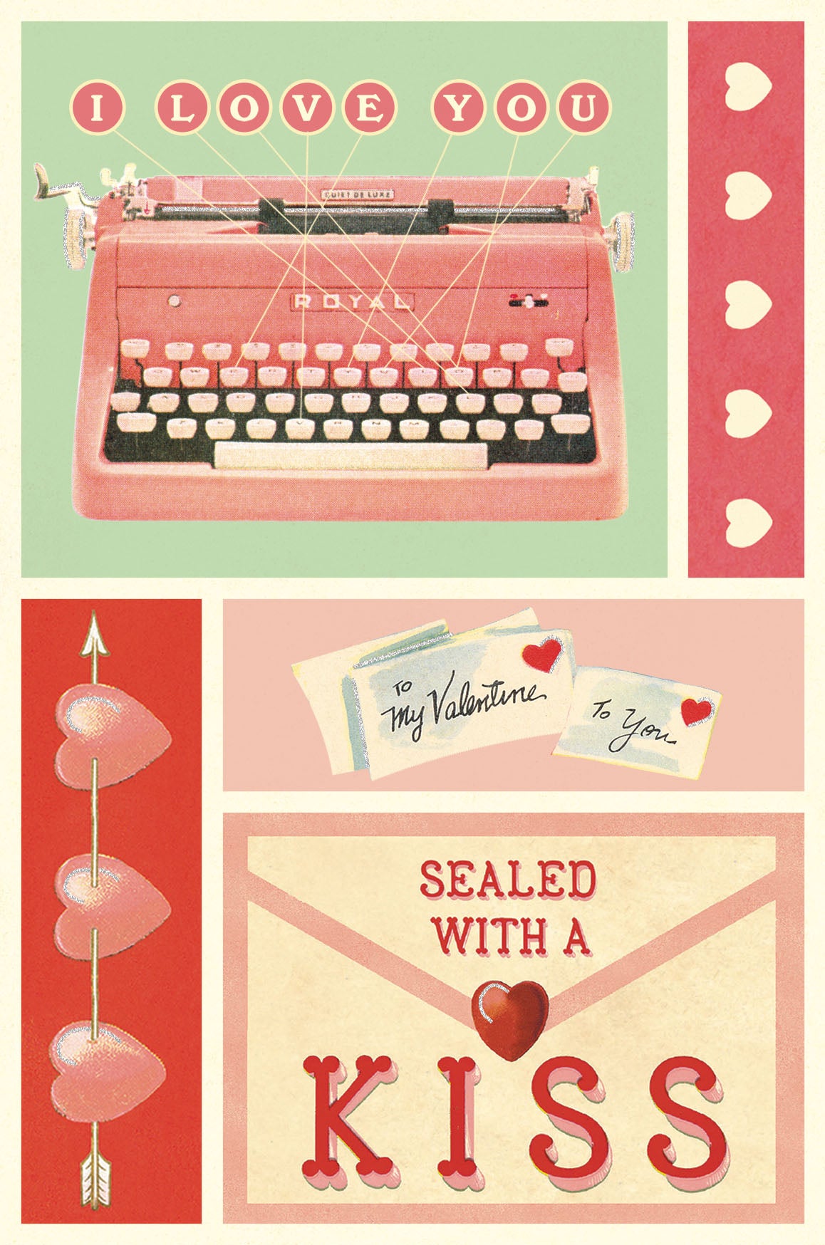 avallini's Vintage Valentine Glitter Greeting postcards can be mailed using a postcard stamp. 