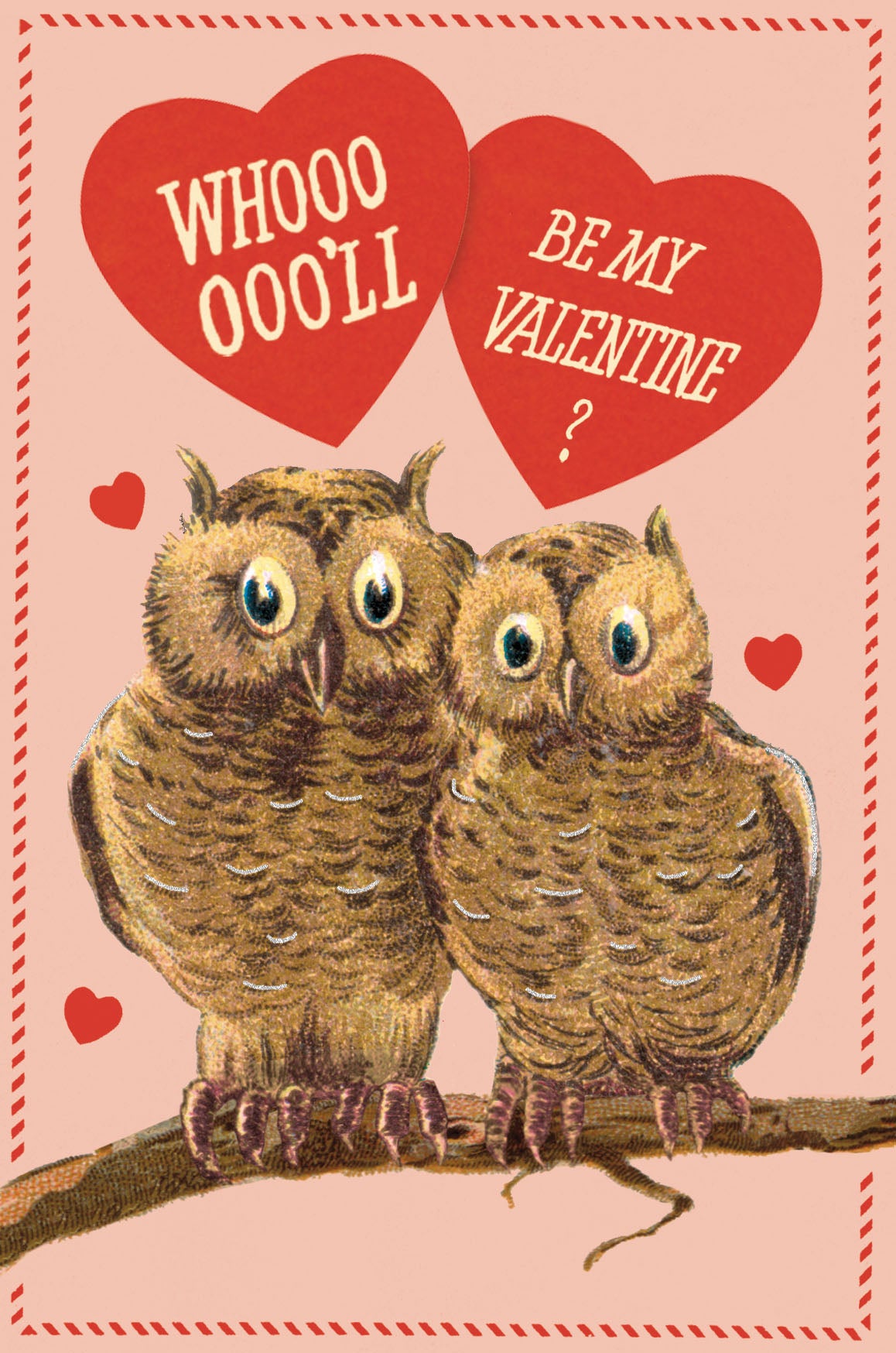 Cavallini & Co. Valentines Glitter Greeting Vintage Postcards- Dogs, Cats, and More!
