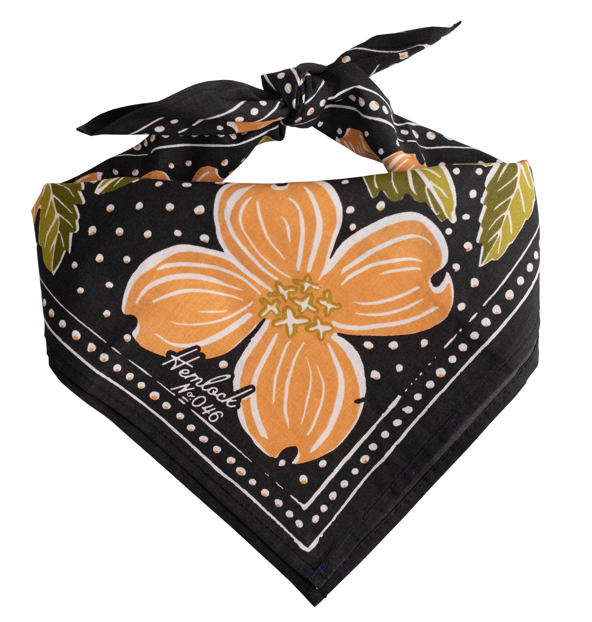 Hemlock Bandanas measure 23 x 23 inches.