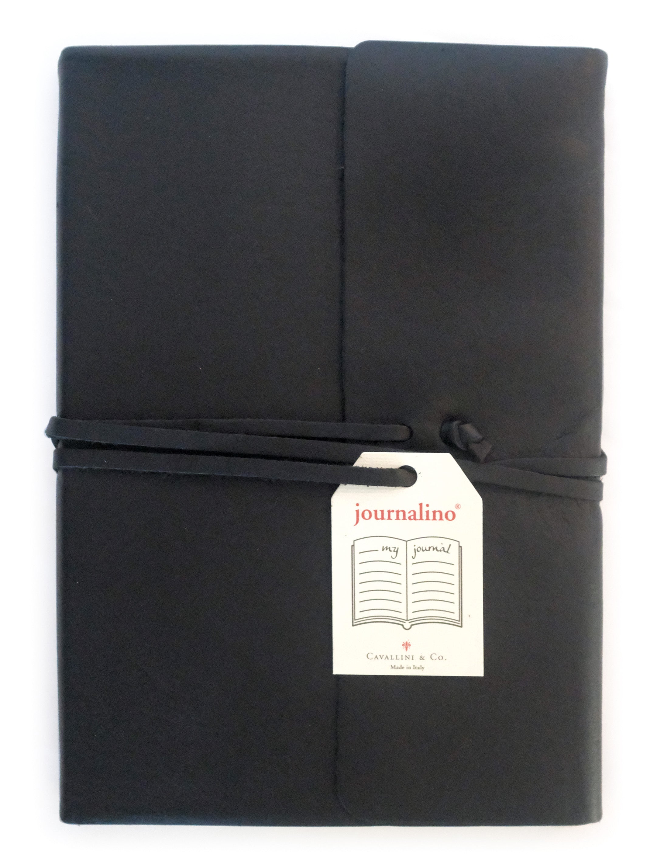 Cavallini & Co. Journalino Grande LINED Leather Journal- 6X8 inches- Black