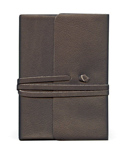 Cavallini & Co. Journalino Medium Leather Journal- Charcoal