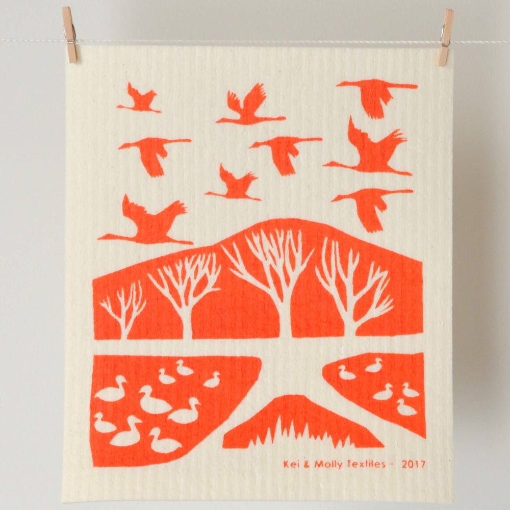 Kei & Molly European Sponge Cloth- Cranes