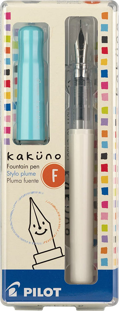 Pilot Kakuno fine nib fountain pen turquoise cap