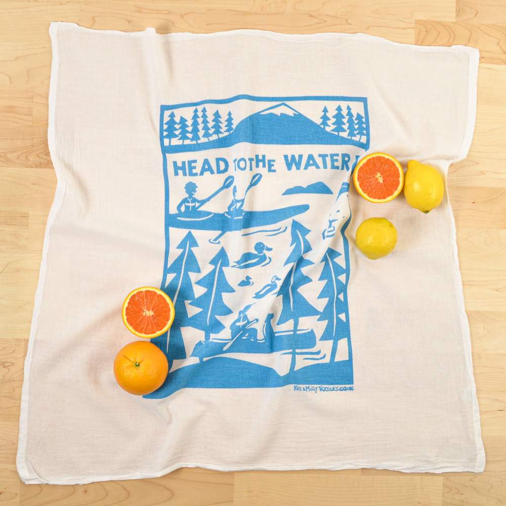 Kei & Molly Flour Sack Cotton Tea Towel- Head to the Water