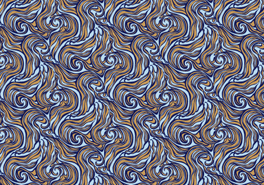 Rossi 1931 Letterpress Gold Metallic Marbled Design Paper- Azure Blue