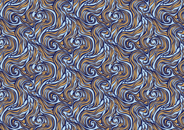 Rossi 1931 Letterpress Gold Metallic Marbled Design Paper- Azure Blue