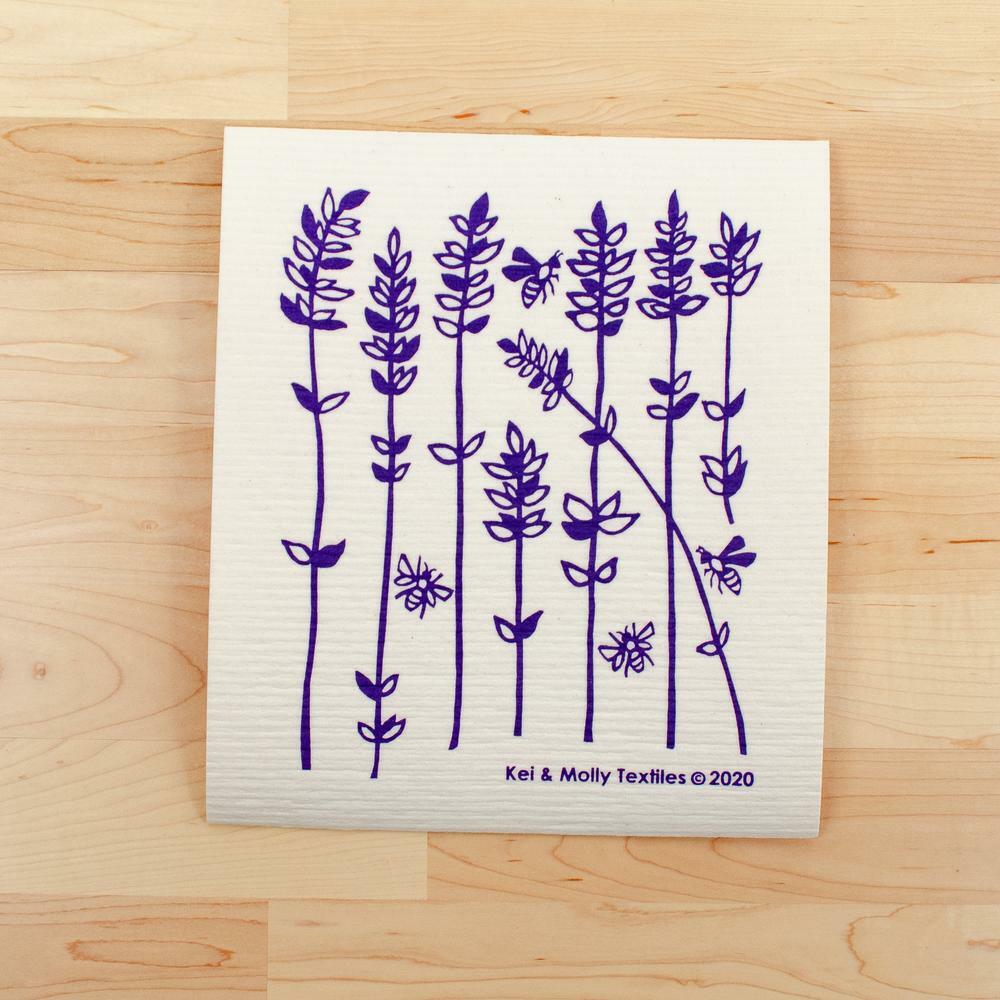 Kei & Molly Eco-friendly European Sponge Cloth- Lavender Sprigs