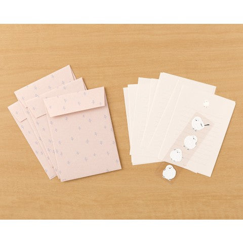 Midori Long-Tailed Tit Letter Set with Stickers- set of 4