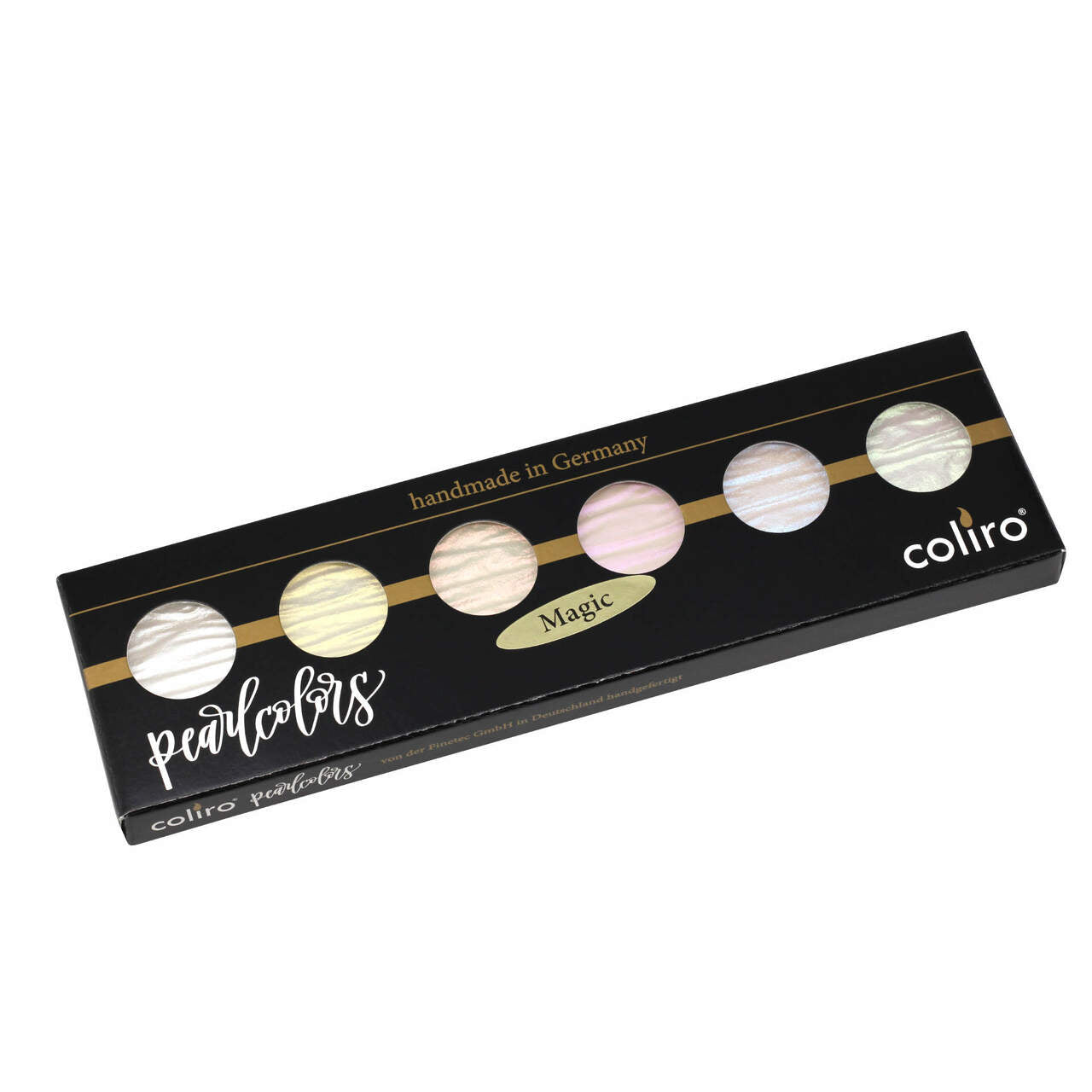 Coliro Pearlcolors Watercolors are handmade in Germany using natural mica to create a unique finish.  