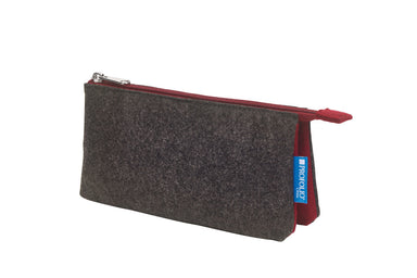 Itoya Profolio Midtown Pouch in Charcoal/Maroon- 4x7 inches