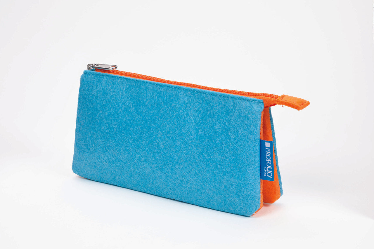 Itoya Profolio Midtown Pouch in Ocean/Orange- 4x7 inches