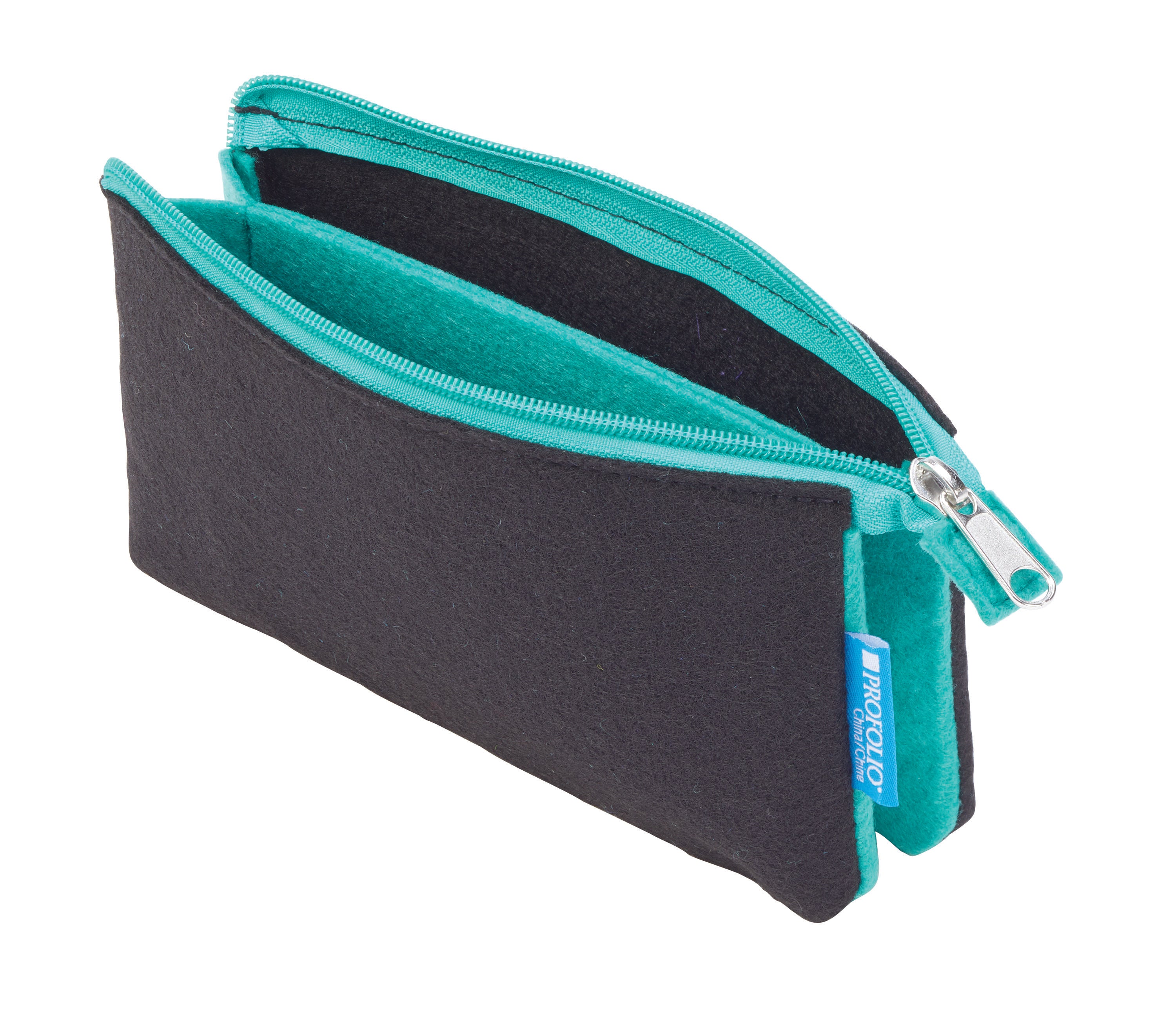 Itoya Profolio Midtown Pouch in Black/Wintergreen- 4x7 inches