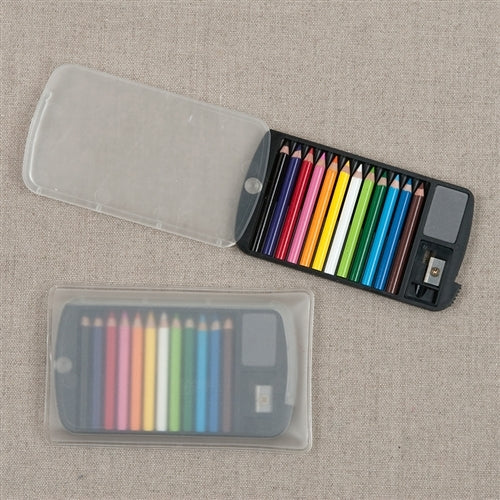 Mini Colored Pencil Set With Case , Eraser and Sharpener