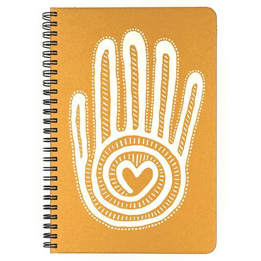 Gold Mano y Corazon Make My Notebook Spiral Bound Journal