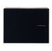 Maruman Mnemosyne spiral bound notebooks feature durable, black plastic covers with rounded corners, bound with twin wire spiral binding.