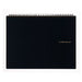 Maruman Mnemosyne spiral bound notebooks feature durable, black plastic covers with rounded corners, bound with twin wire spiral binding.
