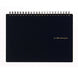 Maruman Mnemosyne Japanese spiral bound note pads feature durable, black plastic covers with rounded corners, bound with twin wire spiral binding.
