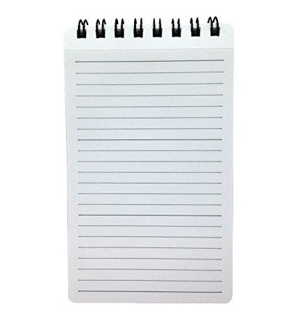 Mnemosyne Japanese spiral bound note pads feature durable, black plastic covers with rounded corners, bound with twin wire spiral binding.