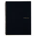 Maruman Mnemosyne spiral bound notebooks feature durable, black plastic covers with rounded corners, bound with twin wire spiral binding.