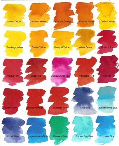 Peerless watercolor papers color chart.