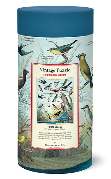 All puzzles are packaged in a 10 inch long cardboard tube, with puzzle pieces safely stored in a muslin bag inside.