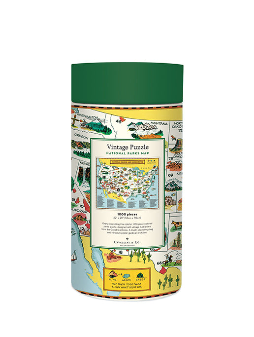 All puzzles are packaged in a 10 inch long cardboard tube, with puzzle pieces safely stored in a muslin bag inside.