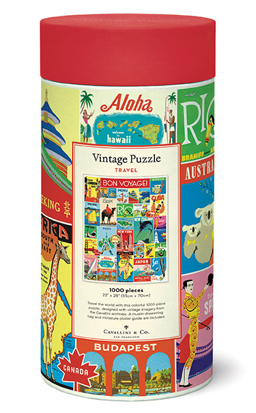 All puzzles are packaged in a 10 inch long cardboard tube, with puzzle pieces safely stored in a muslin bag inside.