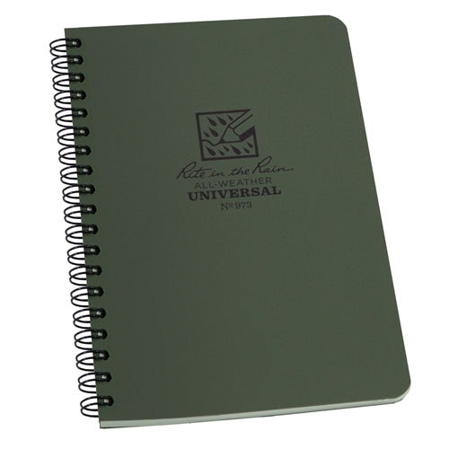 Rite in the Rain Side Spiral Notebook- Green- 4 5/8" x 7"