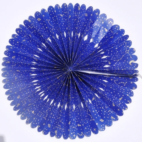 Handmade Lokta Paper Rosette- Constellation Blue- 16 Inch