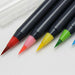 Flexible tipped pens allow for very thin lines or wide swaths of color. 