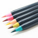 Flexible tipped pens allow for very thin lines or wide swaths of color. 