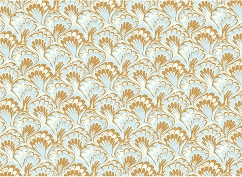 Rossi 1931 Italian Decorative Marbled Paper- Blue/Gold