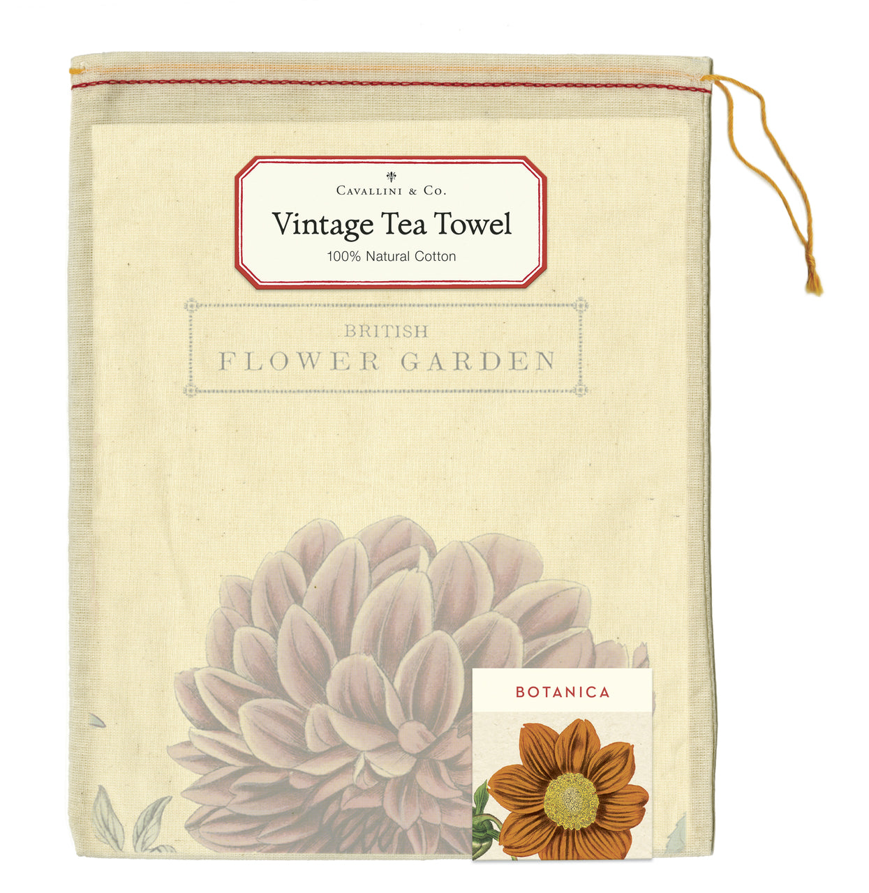 Cavallini & Co. natural cotton tea towels measure 19" x 31.75" (48cm x 80cm).