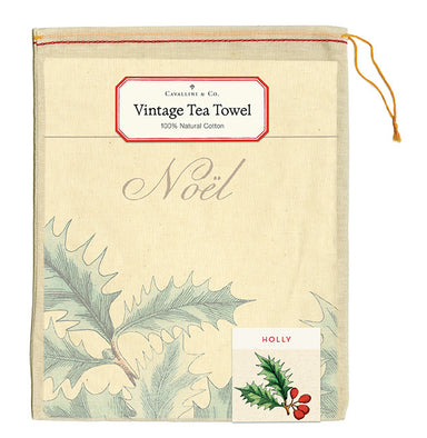 Cavallini & Co. natural cotton tea towels measure 19" x 31.75" (48cm x 80cm).