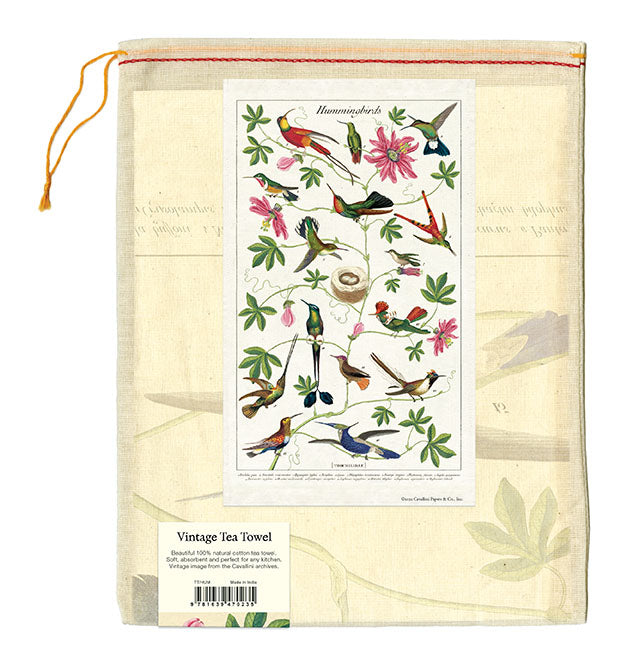 Cavallini & Co. natural cotton tea towels measure 19" x 31.75" (48cm x 80cm).