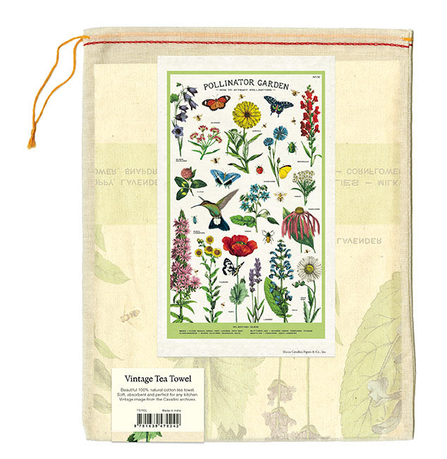 Cavallini & Co. natural cotton tea towels measure 19" x 31.75" (48cm x 80cm).