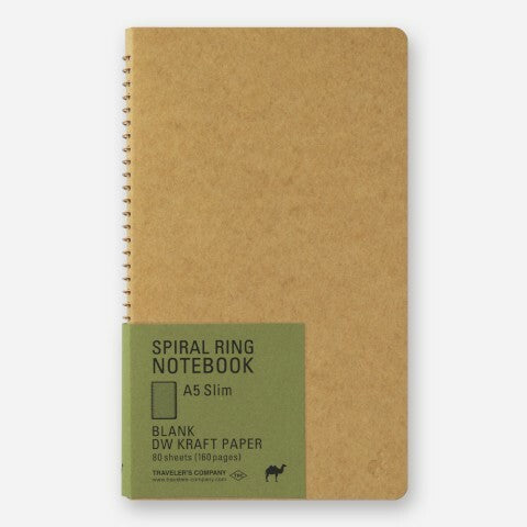 TRAVELER'S company Blank Kraft SPIRAL RING NOTEBOOK- Vertical A5 Slim