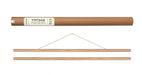 The kit includes two dowels with adhesive and a string for hanging. 