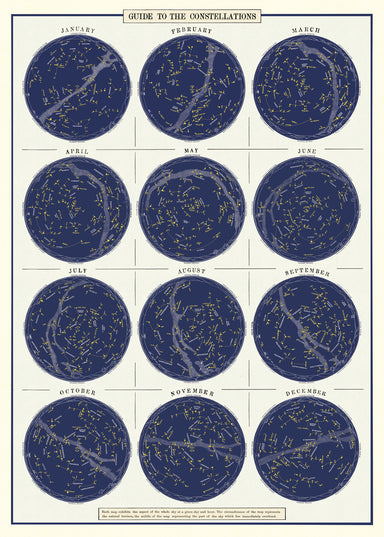 Constellations Decorative Wrap features beautiful reproductions of views of the night sky. Twelve months of constellations adorn this wrap sheet. 