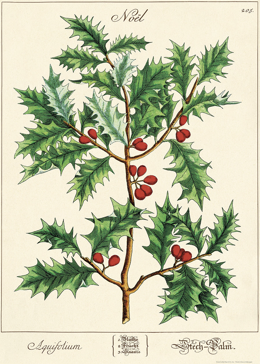 Cavallini & Co. Holly Sprig Decorative Wrap