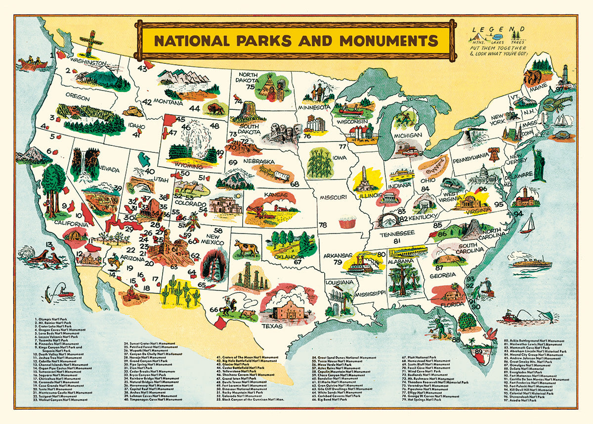 Taking a summer road trip and visiting our National Parks? Cavallini's latest map might come in handy.