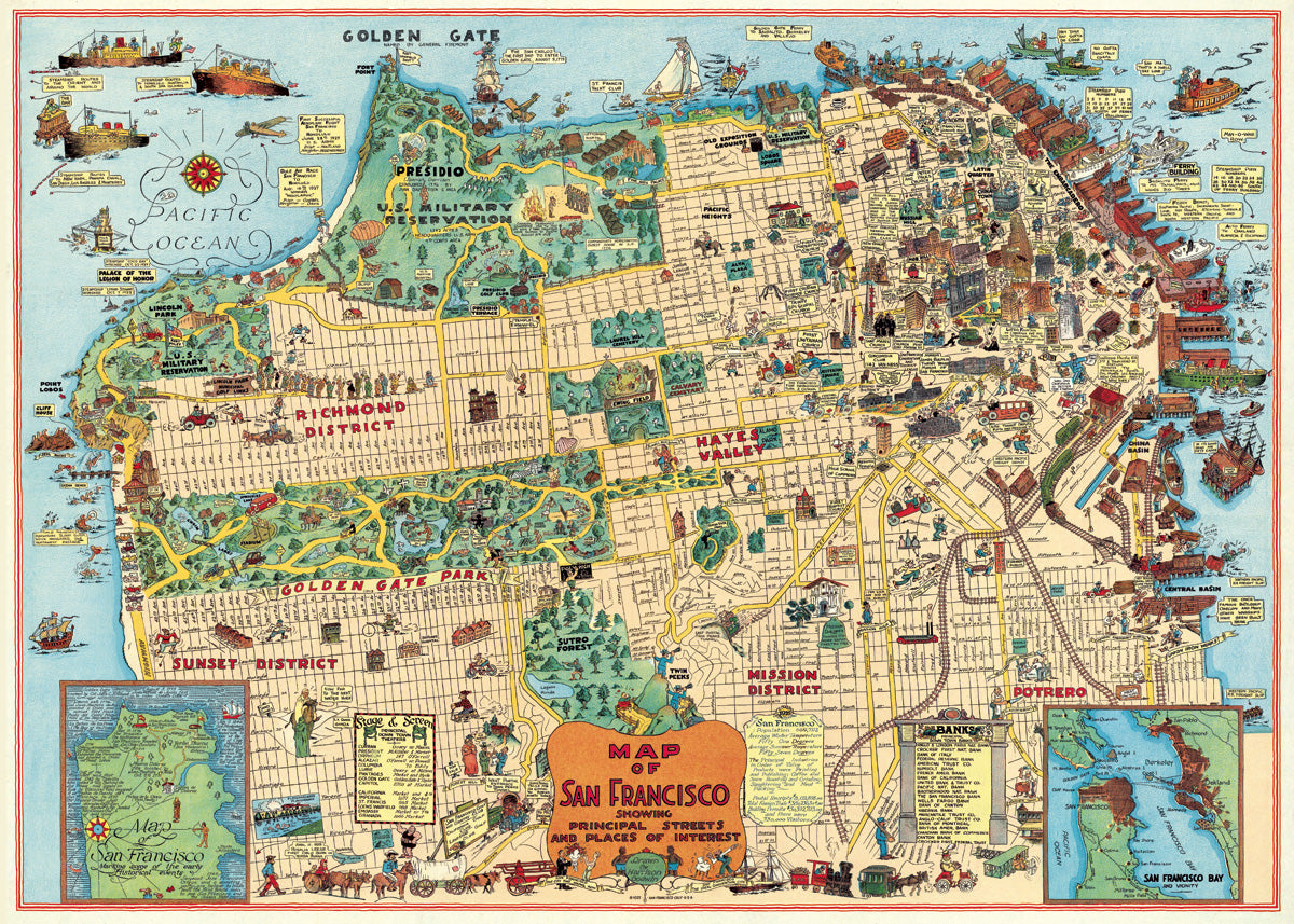 Cavallini & Co. San Francisco Map of Places of Interest