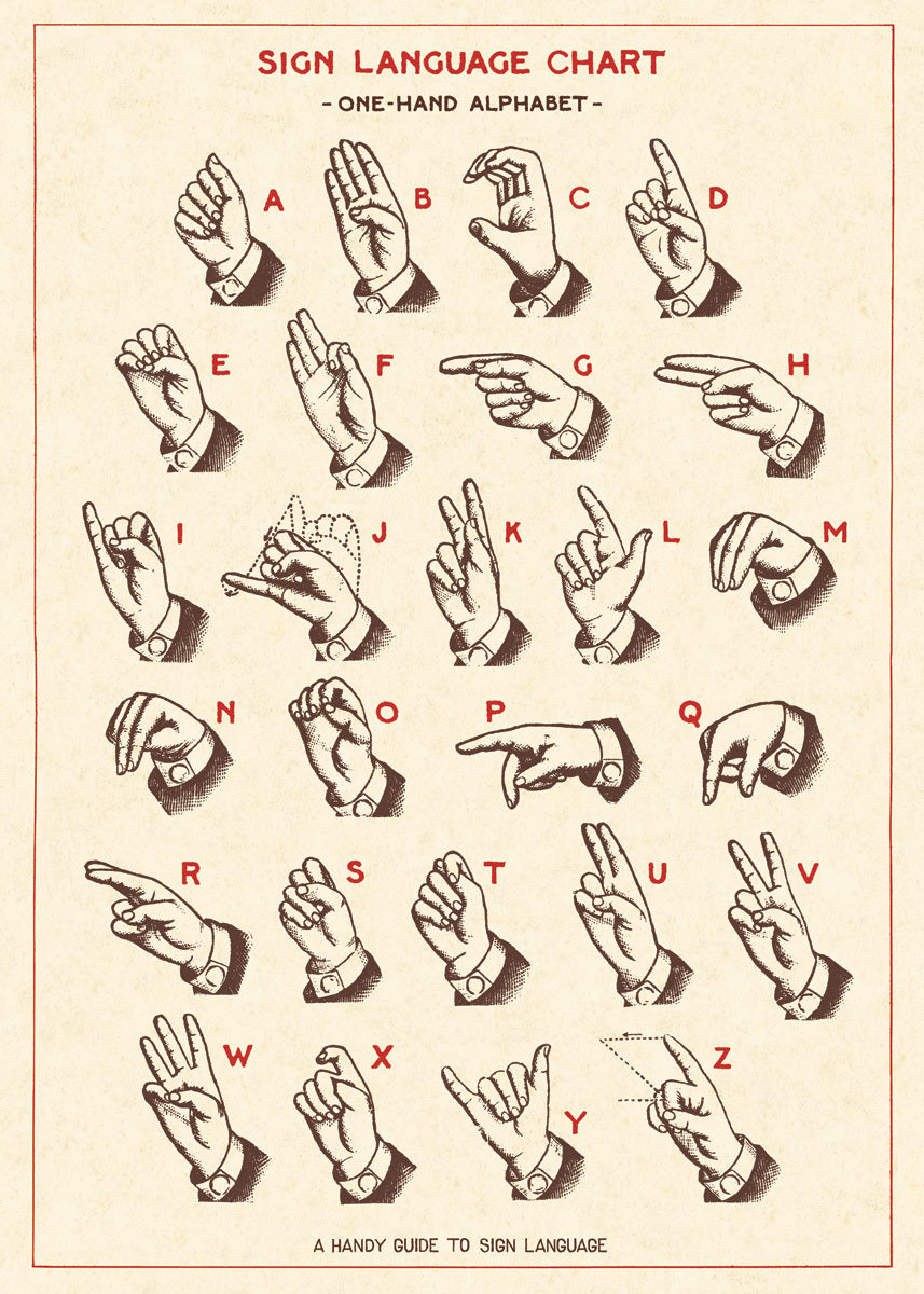 Cavallini Sign Language Decorative Wrap is printed on fine, high quality Italian laid paper. Use this paper in collage, card making or decoration.